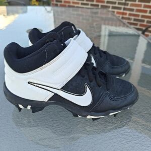 Nike Alpha Huarache Elite Baseball Cleats Size 2 Youth 2Y Black White